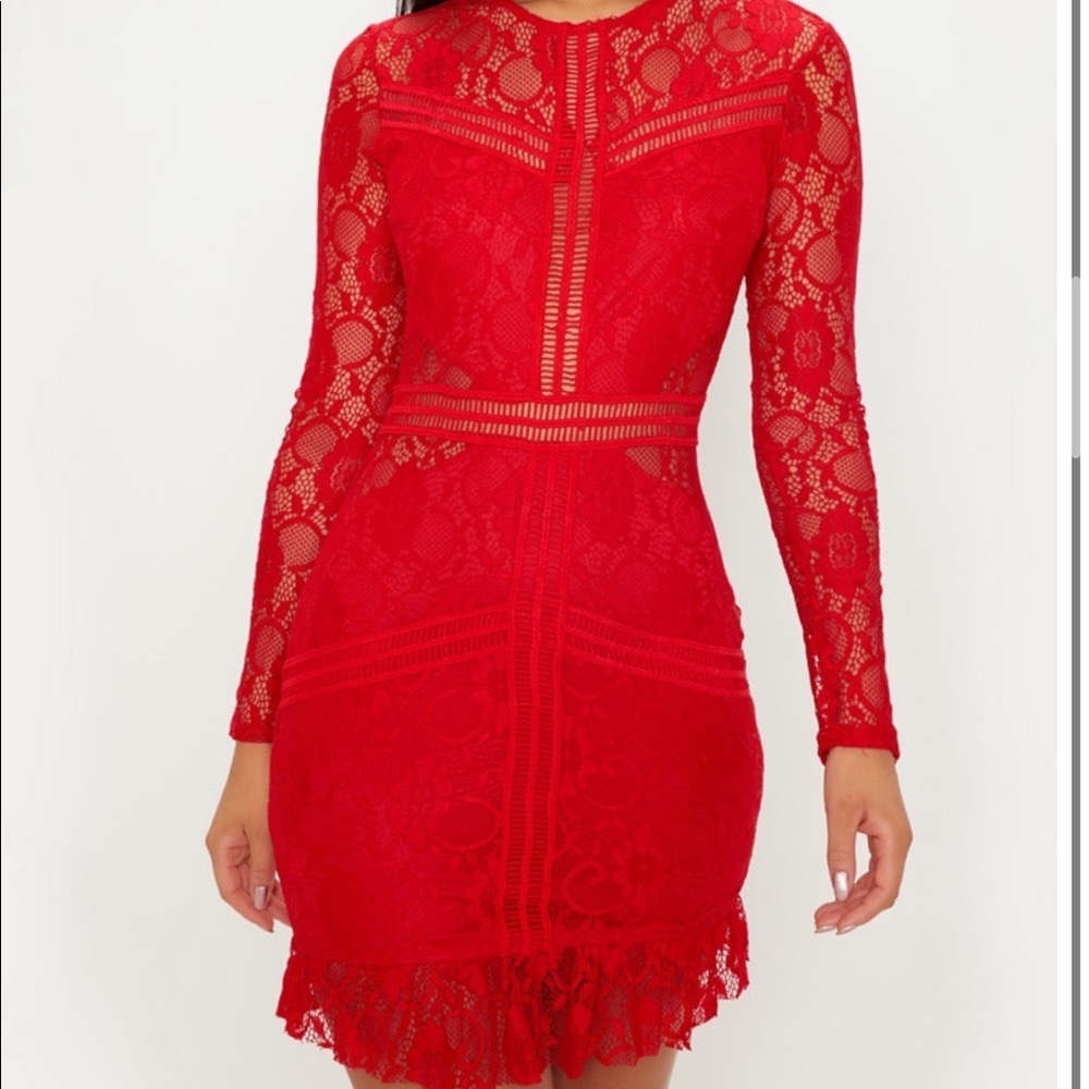 Brand new red lace dress
